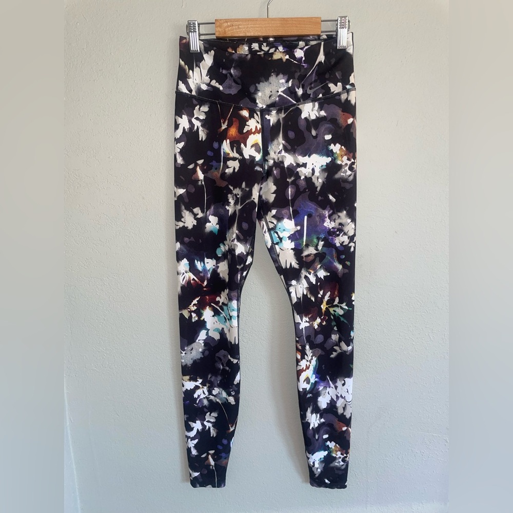 NIKE Pro Multicolor Floral Print Dri Fit Activewear Leggings Small
